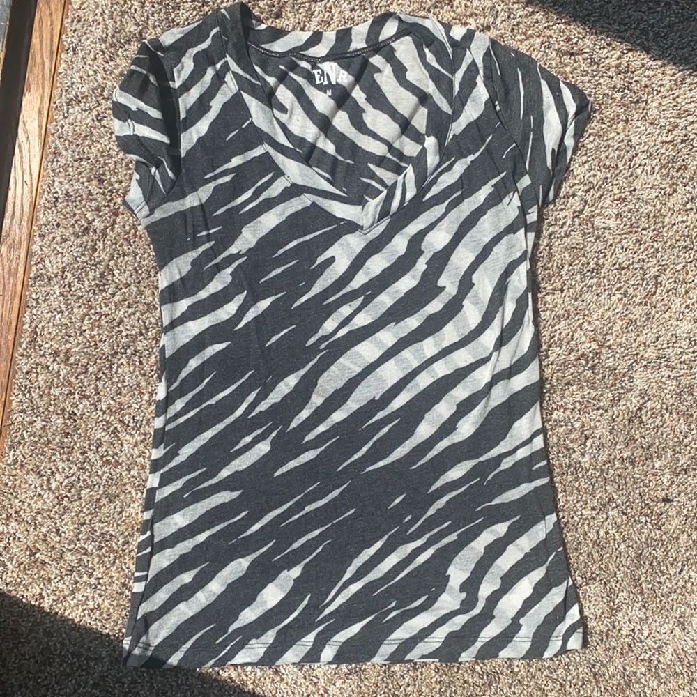 ENR Zebra Print Short Sleeve Shirt